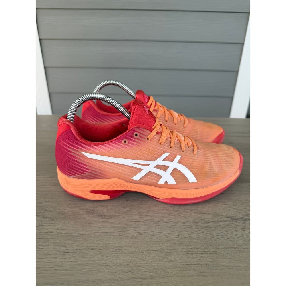ASICS Solution Speed FF Women's sz 8 Orange Tennis Shoes EUC